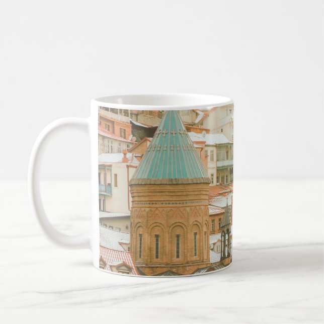Caneca De Café Antigos edifícios históricos de Tbilisi. Viagem do (Esquerda)