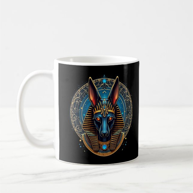 Caneca De Café Antiguidade egípcia Deus Anubis, mitologia egípcia (Esquerda)