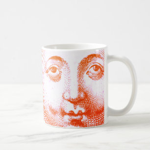 Caneca De Café Antiguidade Vintage Vermelho Cor de Sol Laranja Fa