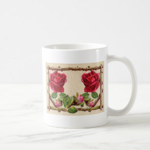 Caneca De Café Antiguidade Vitorítica Vintage rosa rustica