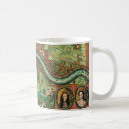Caneca De Café Antique London Street Map de Johannes de Ram, 1689