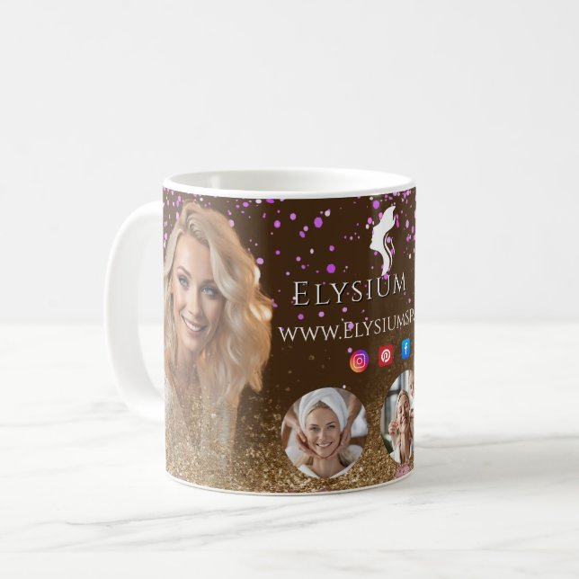 Caneca De Café ANTISTRESS Terracotta Gold Spa Beauty social media (Frente Esquerda)