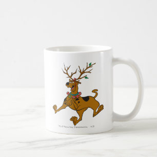 Caneca De Café Antlers do feriado do Natal de Scooby-Doo
