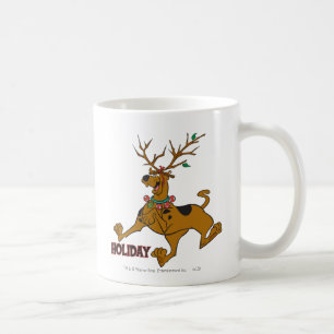 Caneca De Café Antlers do feriado do Natal de Scooby-Doo
