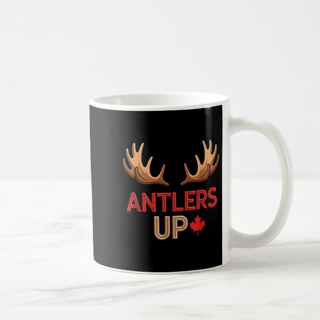 Caneca De Café Antlers Up Canadian Pride Funny Canada Flag Moose  (Direita)
