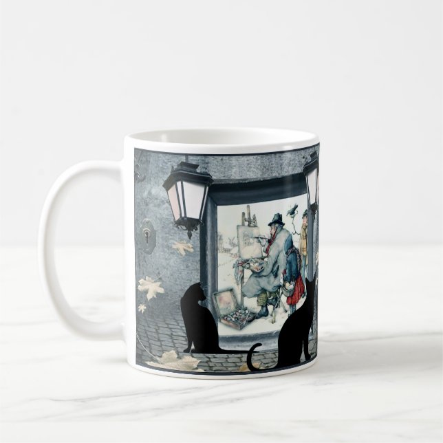 Caneca De Café Anton Pieck - A Vela Sem Flor do pintor (Esquerda)