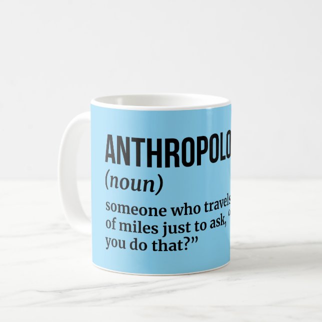 Caneca De Café Antropólogo - Mug de Definição de Café (Frente Esquerda)