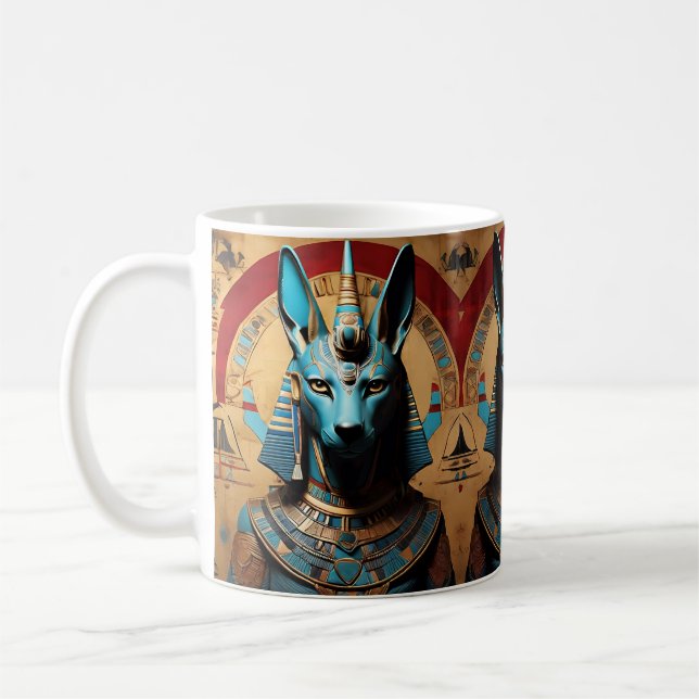 Caneca De Café Anubis Egípcio Deus Jackal ou Man (Esquerda)
