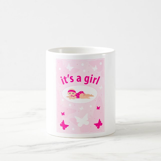Caneca De Café Anúncio da New Baby Girl (Criador carregado)