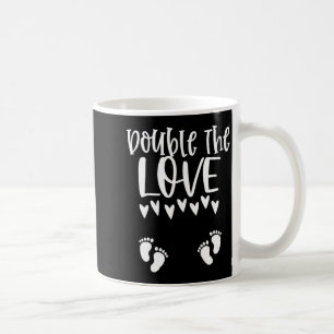 Caneca De Café Anúncio de Gêmeos no Dia dos Namorados Mãe Grávida