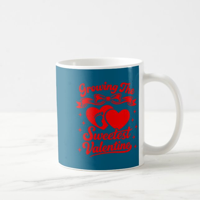 Caneca De Café Anúncio de Gravidez Crescendo O Valentim Mais Doce (Direita)