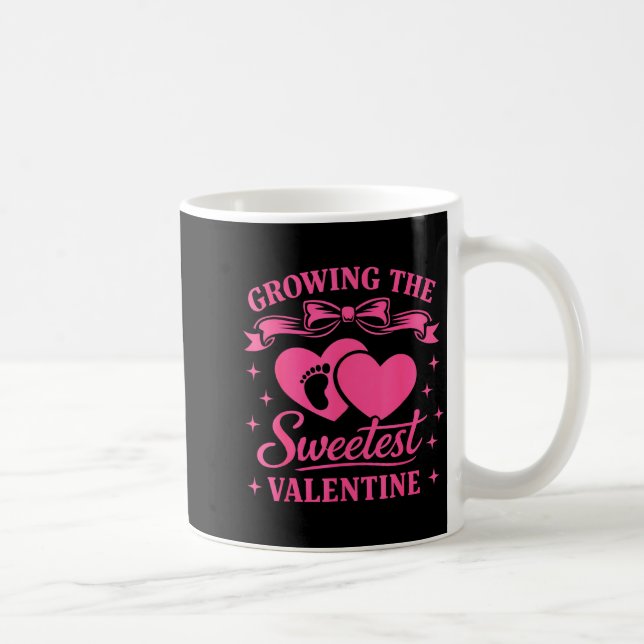 Caneca De Café Anúncio de Gravidez Crescendo O Valentim Mais Doce (Direita)