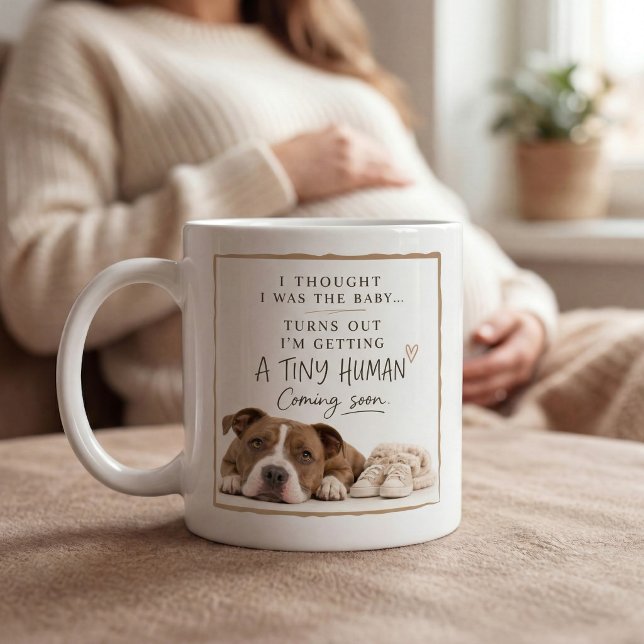 Caneca De Café Anúncio de Gravidez de Cachorro (Criador carregado)