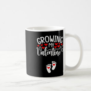 Caneca De Café Anúncio de Gravidez do Meu Valentim Crescendo
