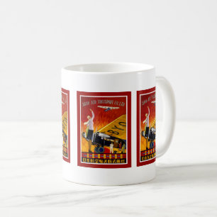 Caneca De Café Anúncio de linha aérea japonesa Vintage