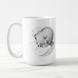 Caneca De Café anúncio de nascimento branco do bebê unisex