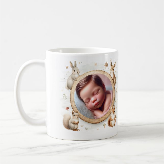Caneca De Café Anúncio de Nascimento Personalizável de Animais da (Esquerda)