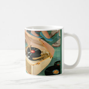 Caneca De Café Anúncio do reprodutor de discos portáteis dos an