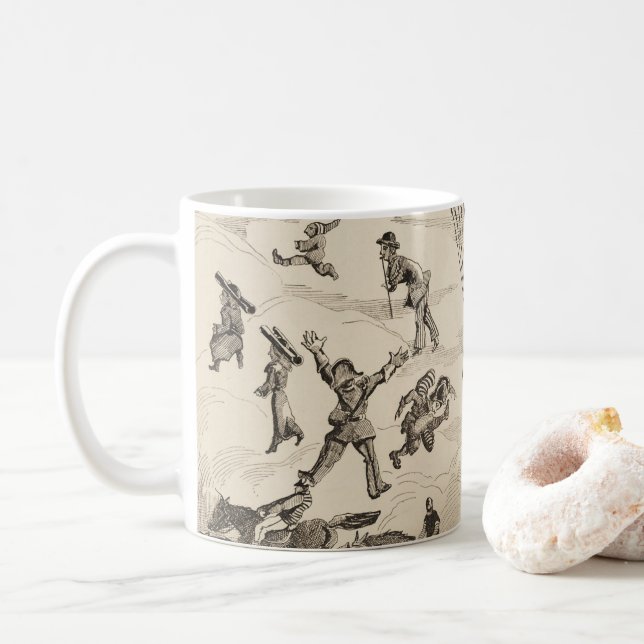 Caneca De Café Anúncio Francês Para Fabricante De Balões (Com Donut)