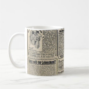 Caneca De Café Anúncios antigos em jornais alemães 1917