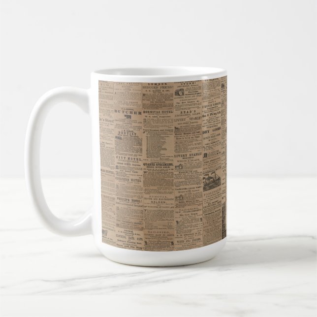 Caneca De Café Anúncios do Passado, NY 1856 (Esquerda)