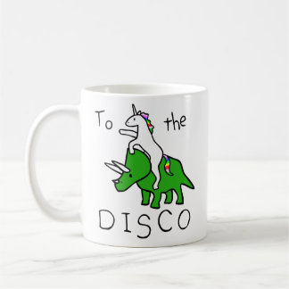 Caneca De Café Ao disco (Triceratops da equitação do unicórnio)