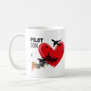 Caneca De Café "Ao Meu Filho - Voe Alto, Sonhe Grande Piloto Mug"