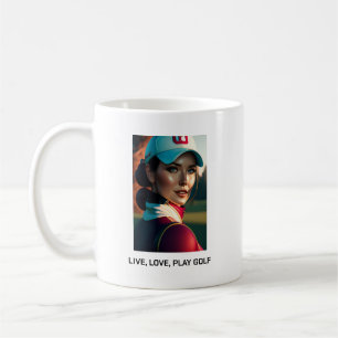 Caneca De Café Ao Vivo, Amor, Jogue Golf Mug