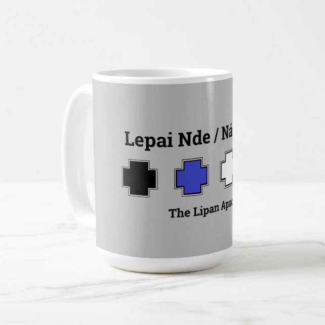 Caneca De Café Apache Knife® Lipan Apache T-Shirt (Frente Esquerda)