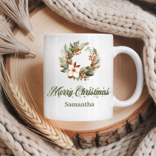 Caneca De Café Aparência escandinava neutra simples nome personal
