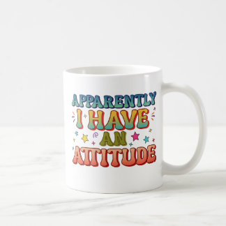 Caneca De Café Aparentemente Eu Tenho uma Atitude Retro Groovy 