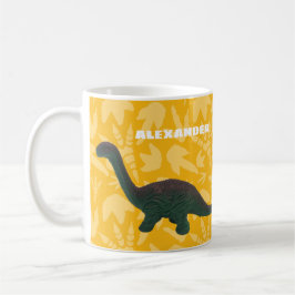 Caneca De Café Apatossauro Toy Dinossauro Verde e Amarelo