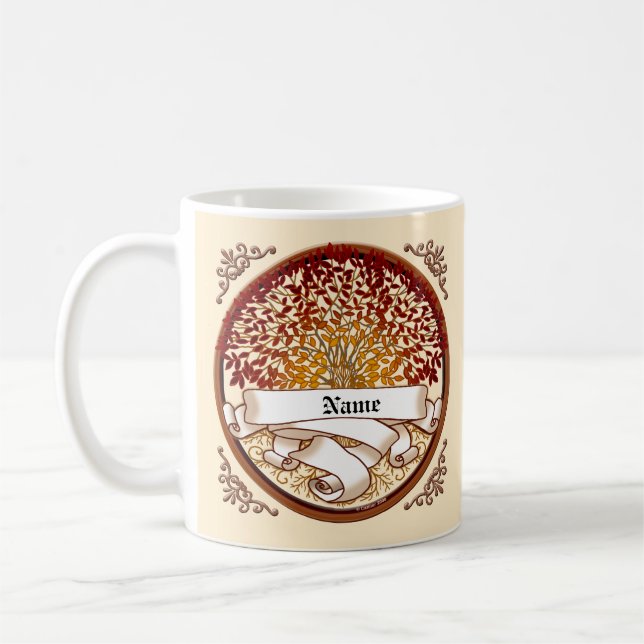 Caneca De Café apelido Crimson Family Tree (Esquerda)