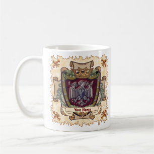 Caneca De Café Apelido de Águia Banner Coroa