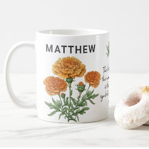 Caneca De Café Apelido de Nascimento de Outubro Marigold Nome