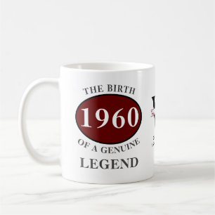 Caneca De Café Apelido Personalizado Aniversário de 1960 Monogram