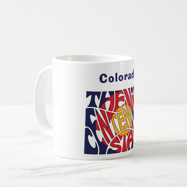 Caneca De Café Apelido Word Art do Colorado (Frente Esquerda)
