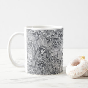 Caneca De Café apenas animais da selva africana ferro cinza branc