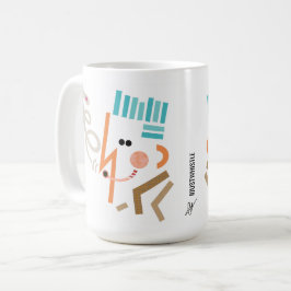 Caneca De Café Apenas Assobia Ilustração Abstrato de Música Moder