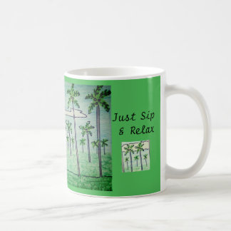 Caneca De Café Apenas Beba & Relaxe Bosque de Palmeiras