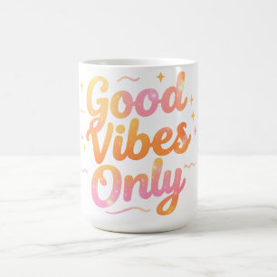 Caneca De Café Apenas Boas Vibrações Citação Colorida Presente De