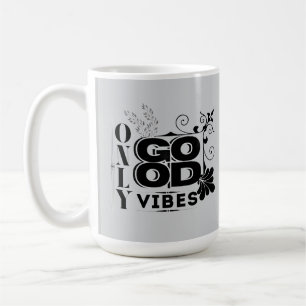 Caneca De Café Apenas boas vibrações - Tipografia motivacional po