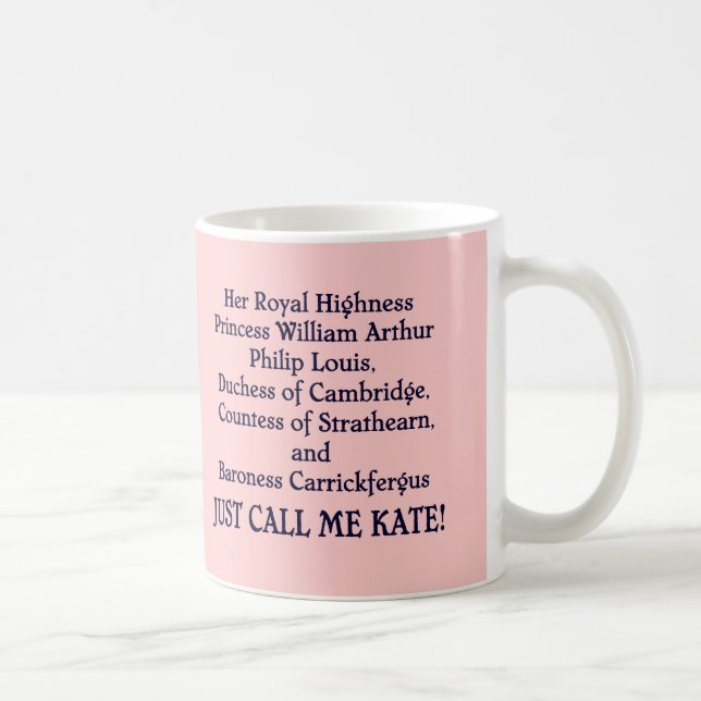 Caneca De Café Apenas chame-me Kate! (Direita)