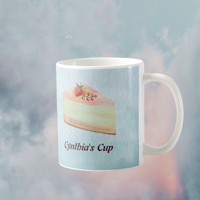 Caneca De Café Apenas Desserts com monograma em aquarelas suaves (Criador carregado)