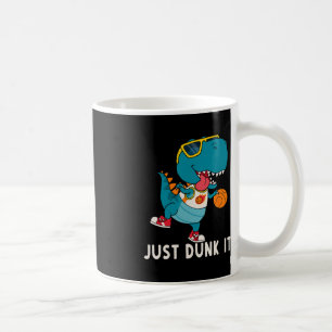 Caneca De Café Apenas Dobra Diversão Dinossauro Liga De Basquete