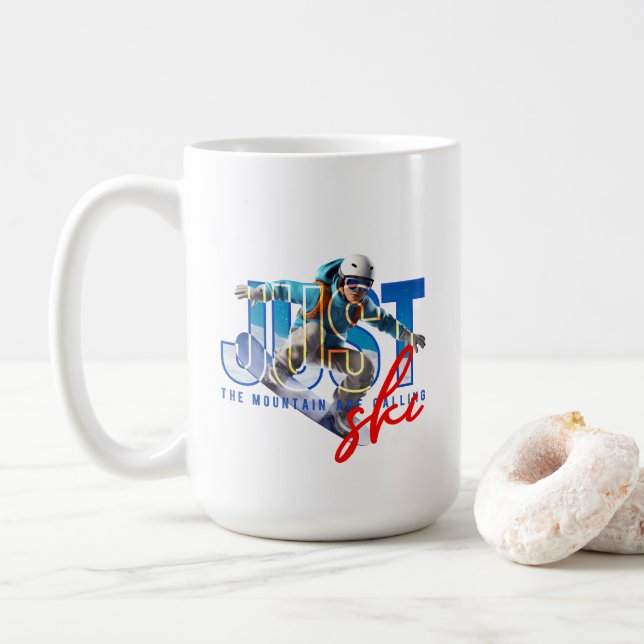 Caneca De Café Apenas esqui | Clássica #15 (Com Donut)