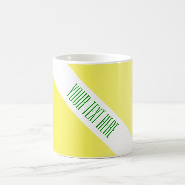Caneca De Café APENAS gradações de COR amarelo-limão + seu texto (Centro)