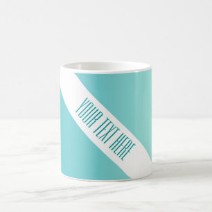 Caneca De Café APENAS gradações de COR azul-oceano + texto