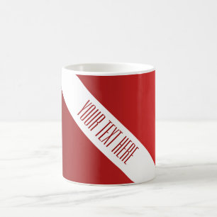 Caneca De Café APENAS gradações de COR - vermelho-fogo + seu text