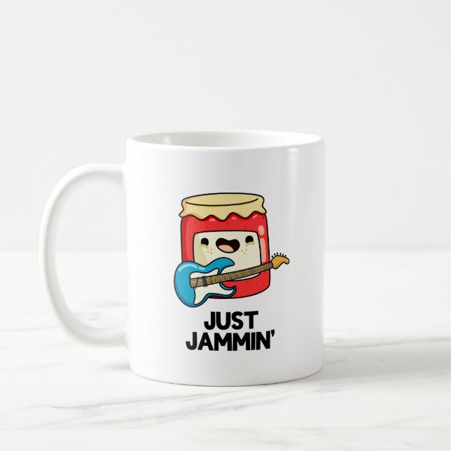 Caneca De Café Apenas Jammin Funny Rocker Jam Pun (Esquerda)